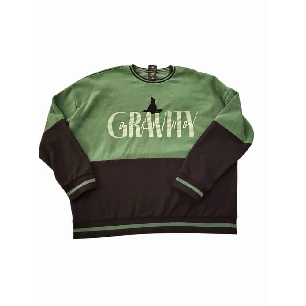 Wicked Official Broadway Merch‎ Sweatshirt Green Black Defying Gravity Crew XL